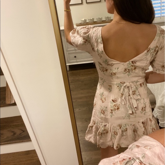 LOVESHACKFANCY MEDIUM REVERSIBLE PINK FLORAL MINI DRESS - Picture 4 of 5
